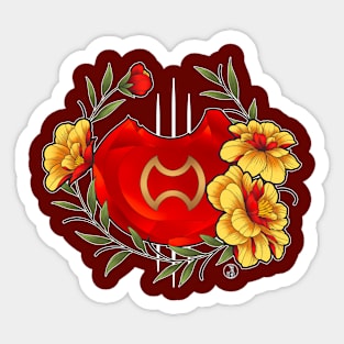 Warrior from FF14 Job Crystal with Flowers T-Shirt Sticker